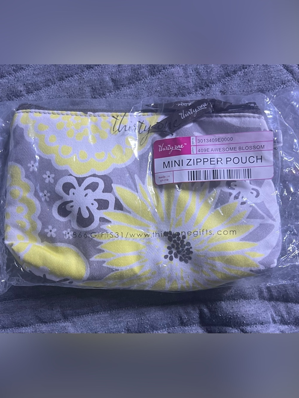 Thirty One Mini Zipper Pouch Awesome Blossom 409E New